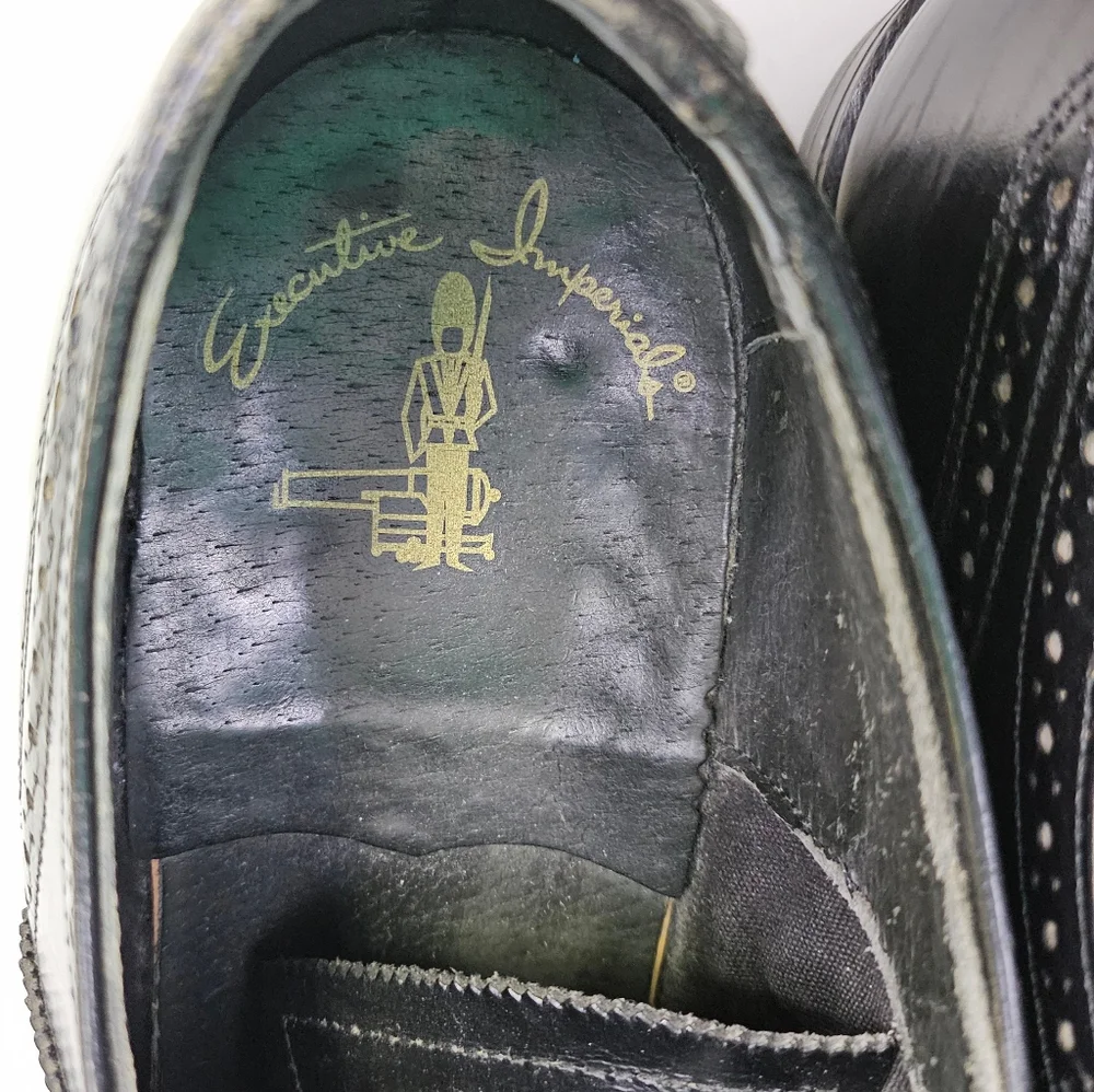 Executive Imperial O'Sullivan Wingtip Brouge Black Dress Shoes 68035L8 Mens‎ 10